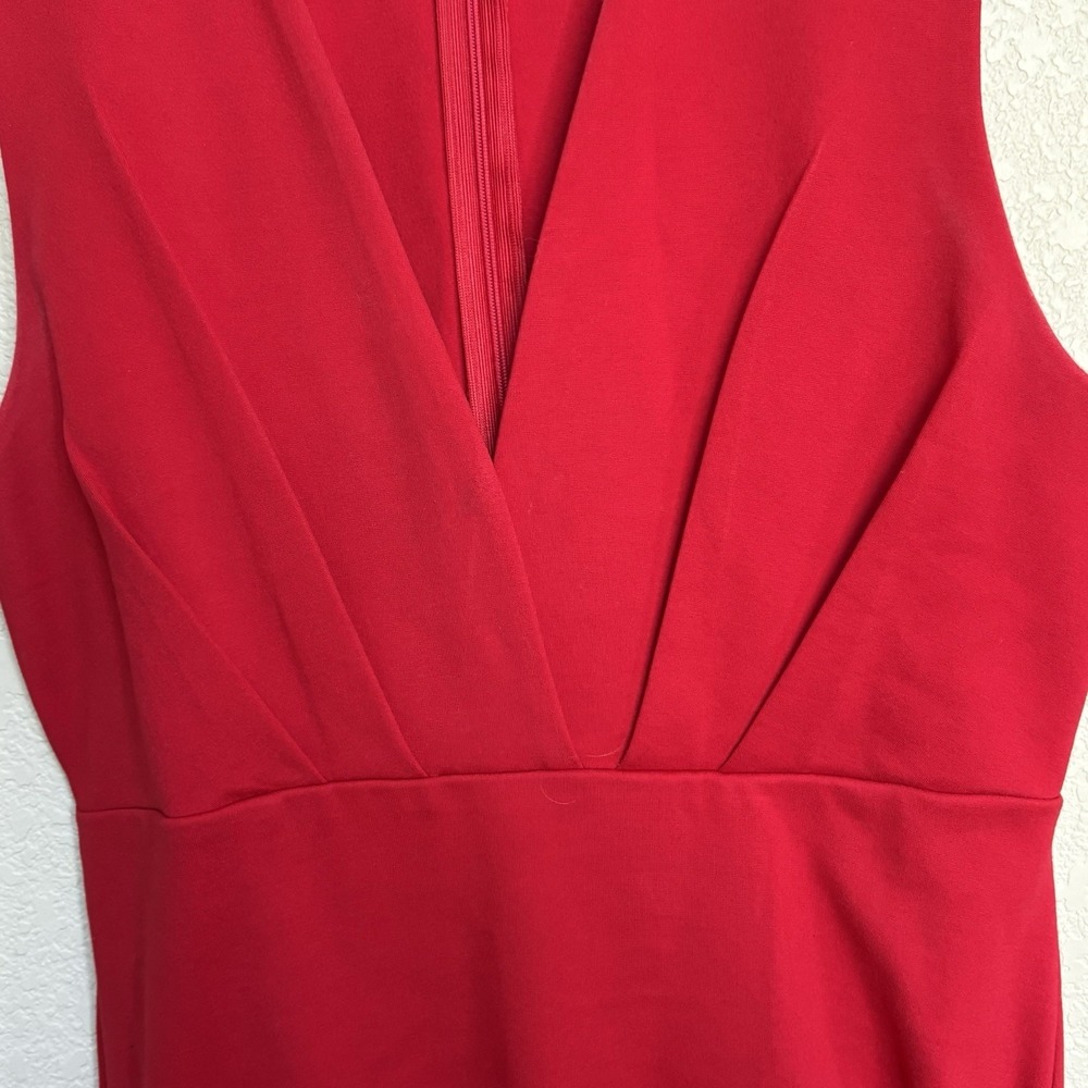 Lulus Cocktail Hour Red Wrap Bodycon Dress Ruched Size Medium Party Bold - Picture 7 of 9